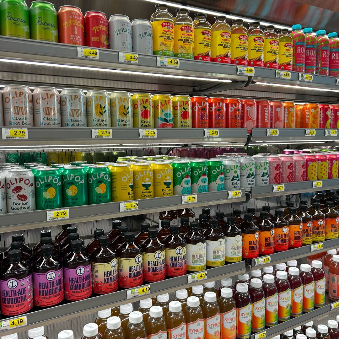 Convenience store with bright under-shelf LED lighting