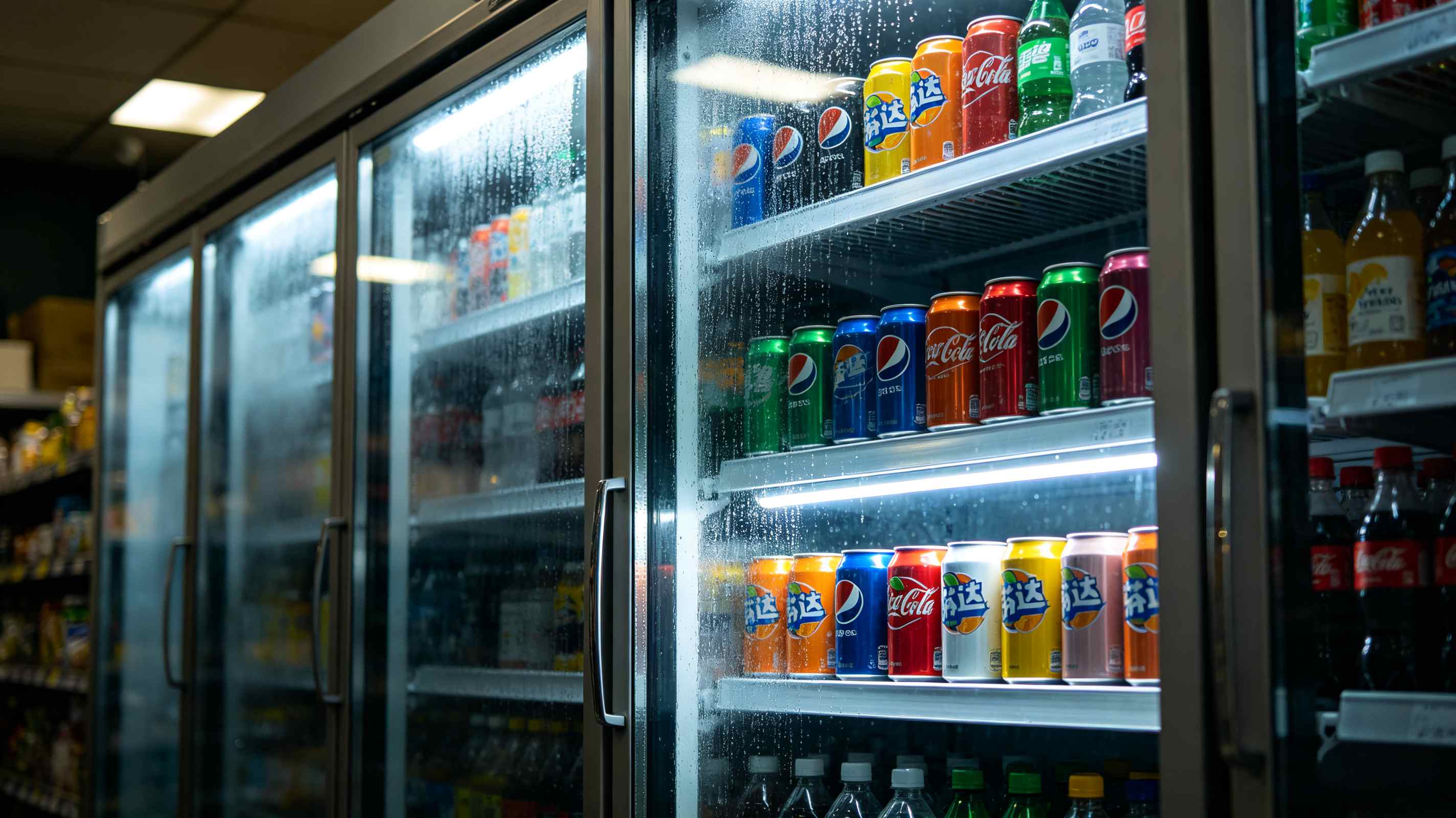 Grocery gondola with even under-shelf LED lighting